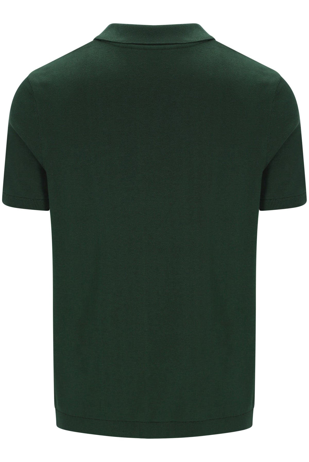 Displays the Pine Needle and Black 'FILA' branded Lazar Knitted Colourblock Zip Polo