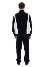 Black Lazaro Velour Colour Block Jacket