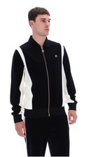 Black Lazaro Velour Colour Block Jacket