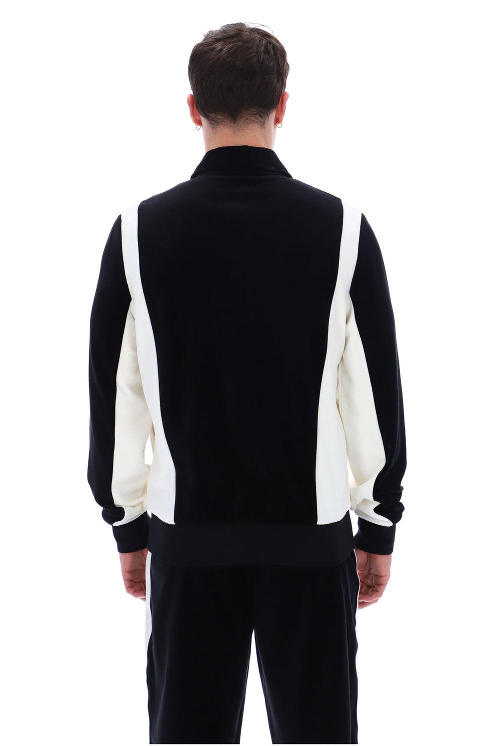 Black Lazaro Velour Colour Block Jacket