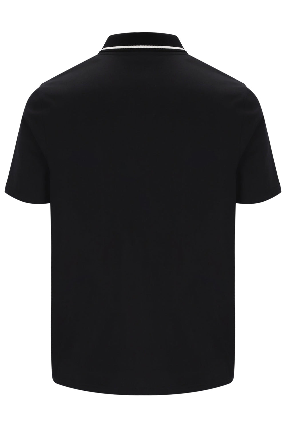 Black polo shirt on a white background