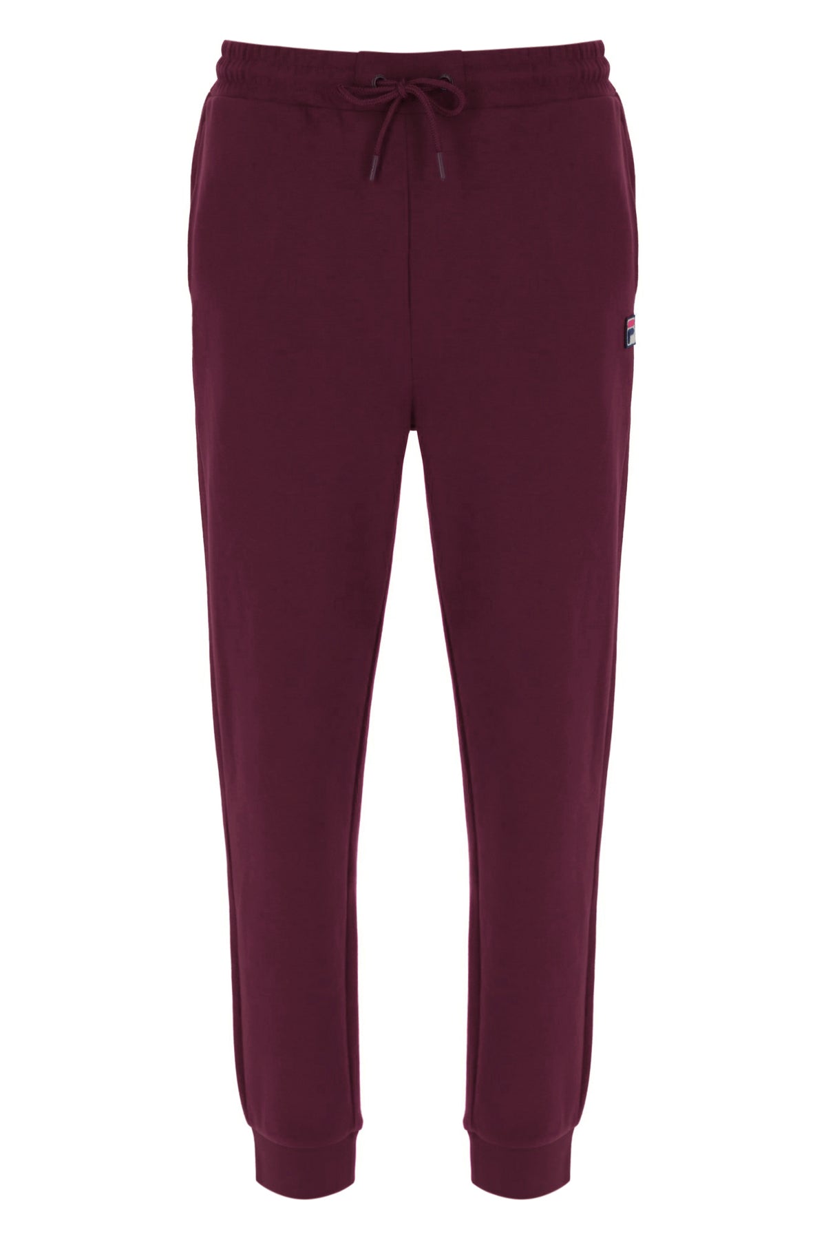 Maroon sweatpants on a white background