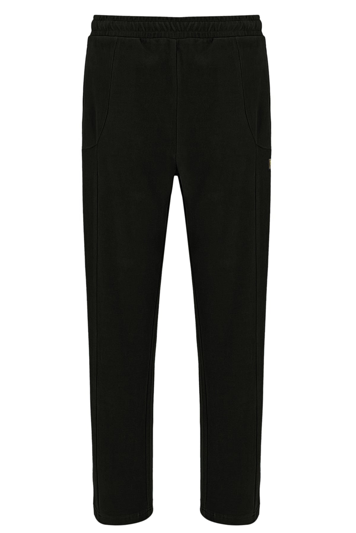 Displays the Black 'FILA' branded Lorrie Velour Track Pant