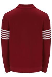 Displays the Sun Dried Tomato and White 'FILA' branded Luis 1/2 Zip Long Sleeve Polo