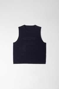 Midnight Blue Cropped Knit Vest