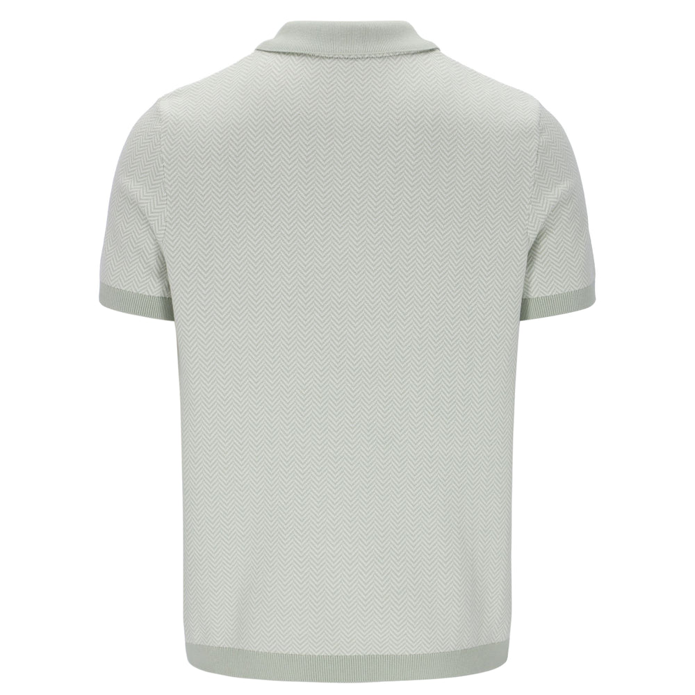 Light gray patterned polo shirt on a white background