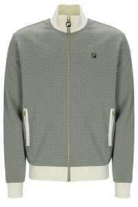 Displays the Sea Foam 'FILA' branded Mathers Herringbone Track Top