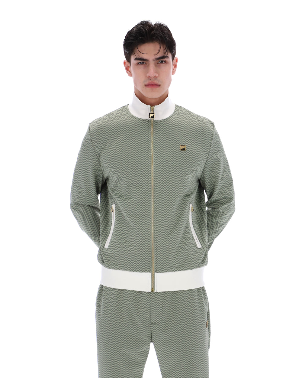 Sea Foam Mathers Herringbone Track Top