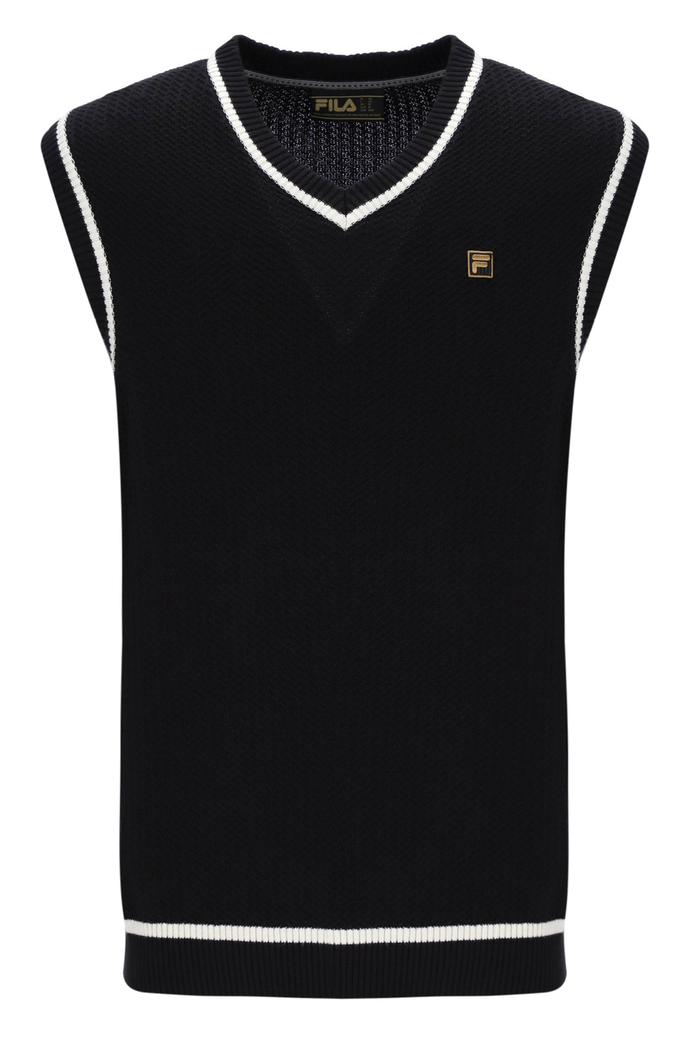 Mellor Textured Knit Vest with Tipping