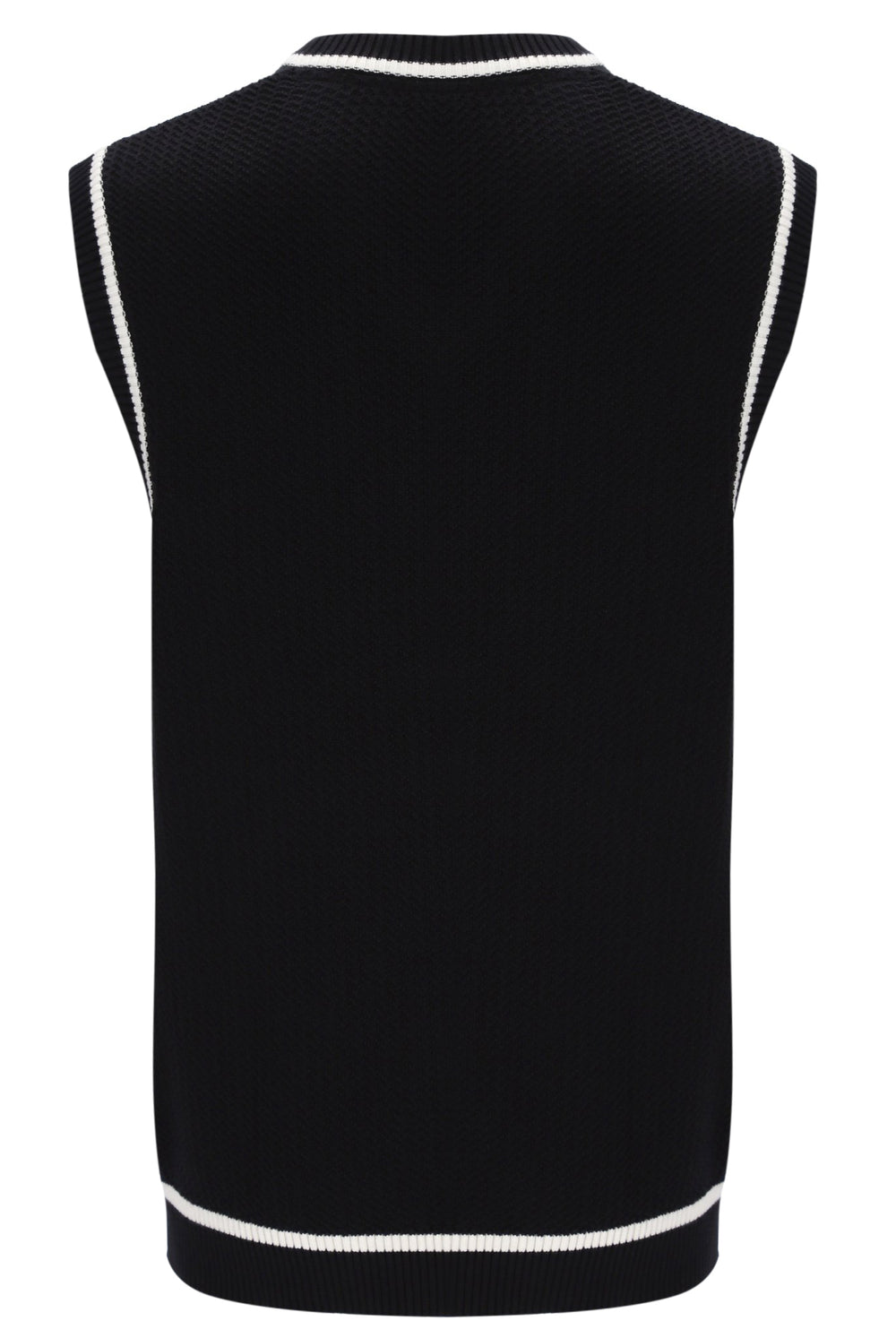 Mellor Textured Knit Vest with Tipping