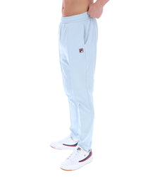 Light blue pants with a brand logo on a white background