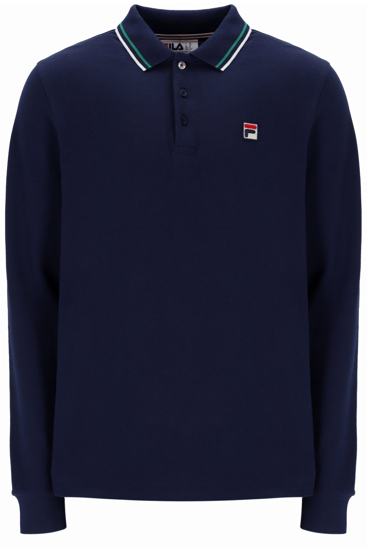 Fila Navy Monte Tipped Collar Long Sleeve Polo