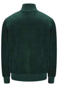 Displays the Pine Needle 'FILA' branded Nero 2 Velour Jacket