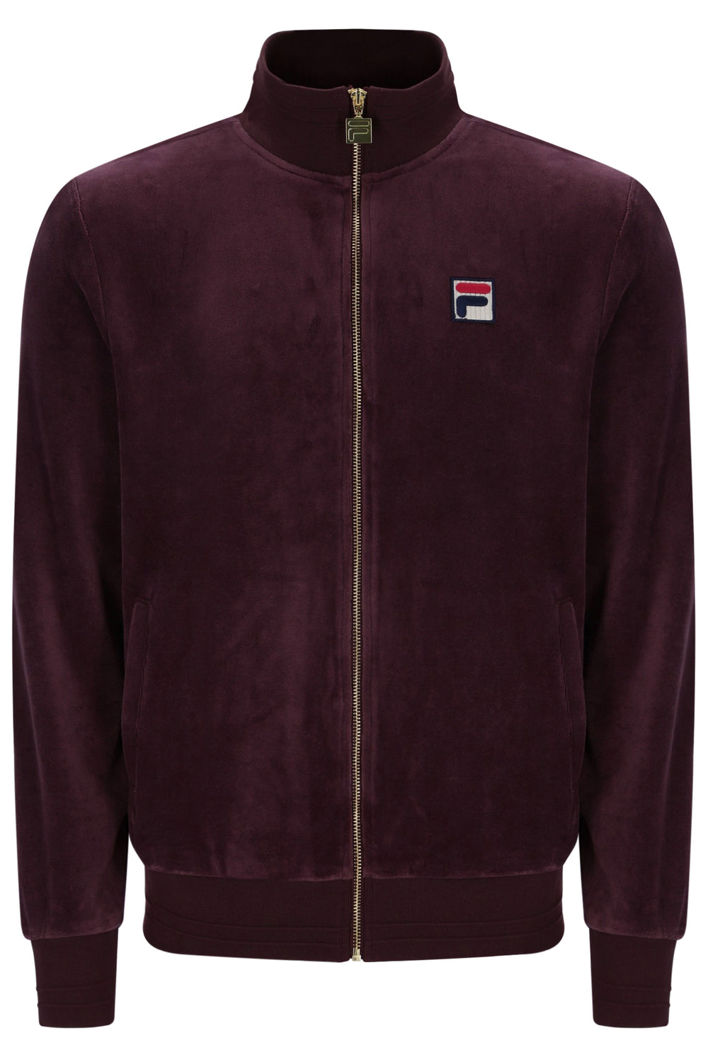 Displays the Fudge 'FILA' branded Nero 2 Velour Jacket