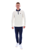 Nowell Waffle Knit Long Sleeve Polo