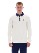 Nowell Waffle Knit Long Sleeve Polo