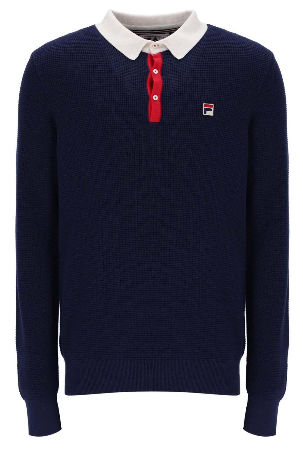 Nowell Waffle Knit Long Sleeve Polo