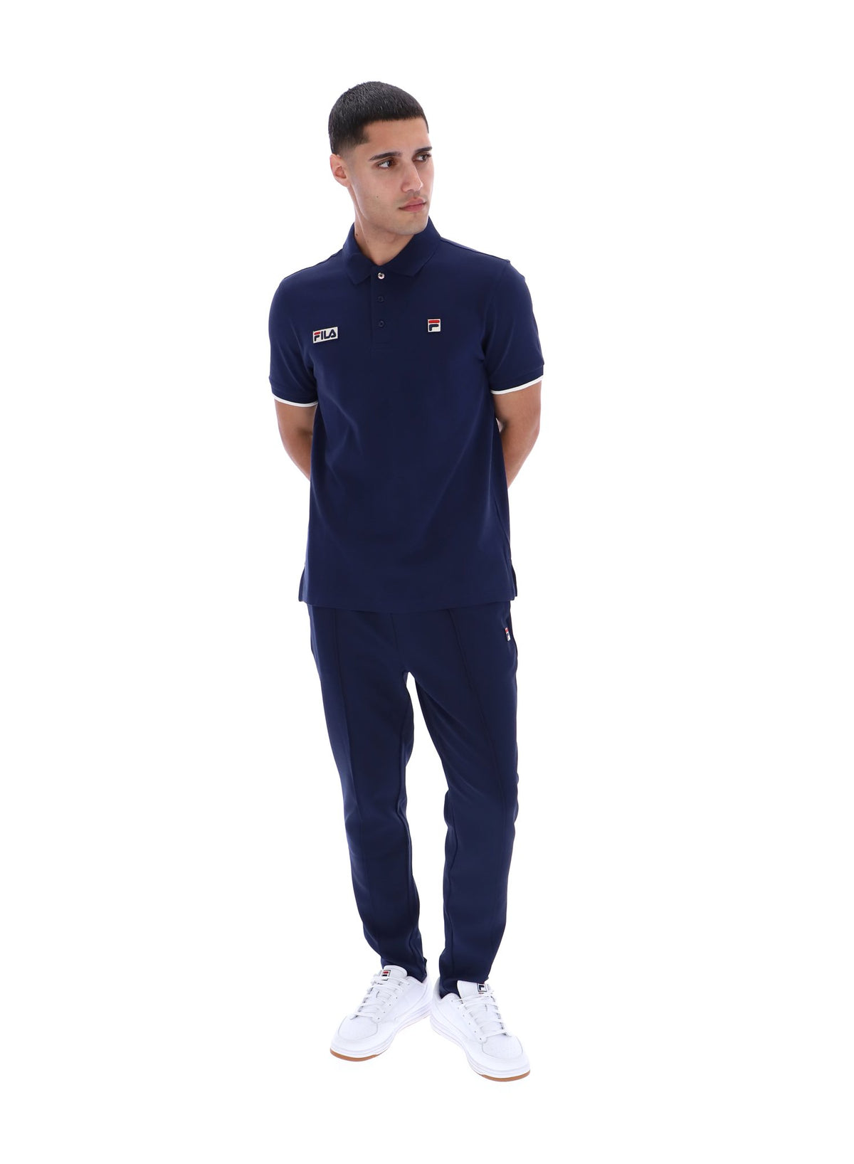 Fila Navy Pablo Three-Button Tipped Rib Polo Shirt