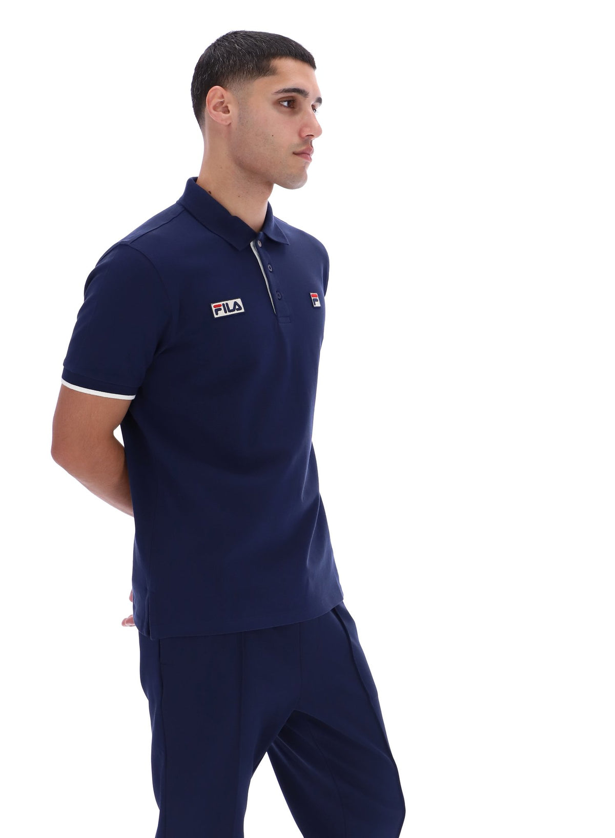 Fila Navy Pablo Three-Button Tipped Rib Polo Shirt
