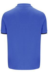 Displays the Dazzling Blue 'FILA' branded Pablo Three-Button Tipped Rib Polo Shirt