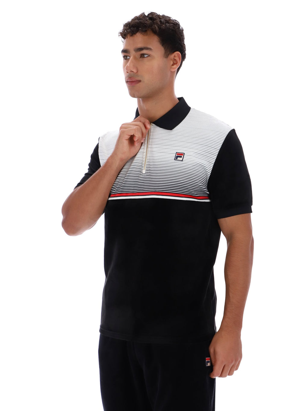 Paco Zip Up Velour Polo