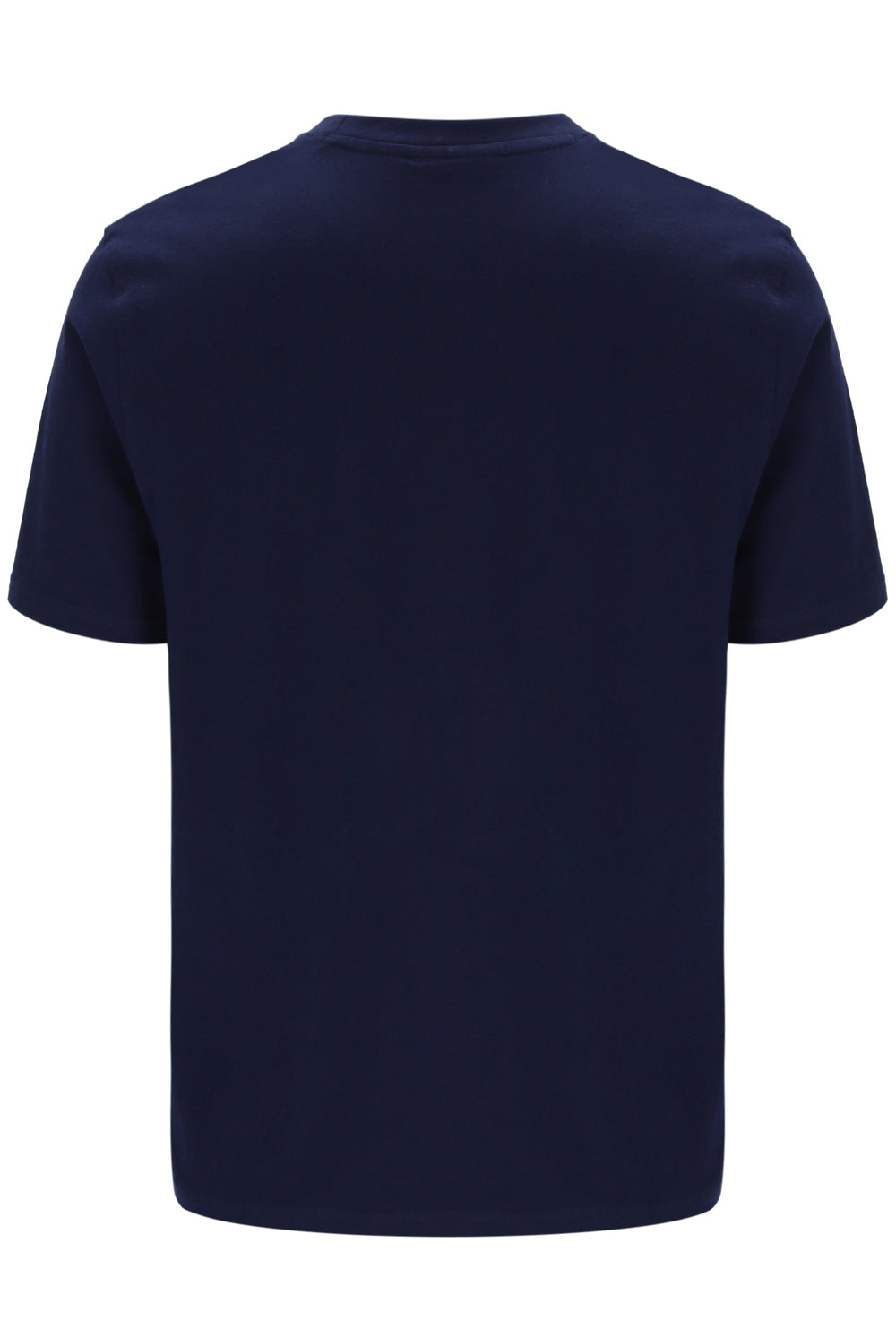 Navy blue t-shirt on a white background