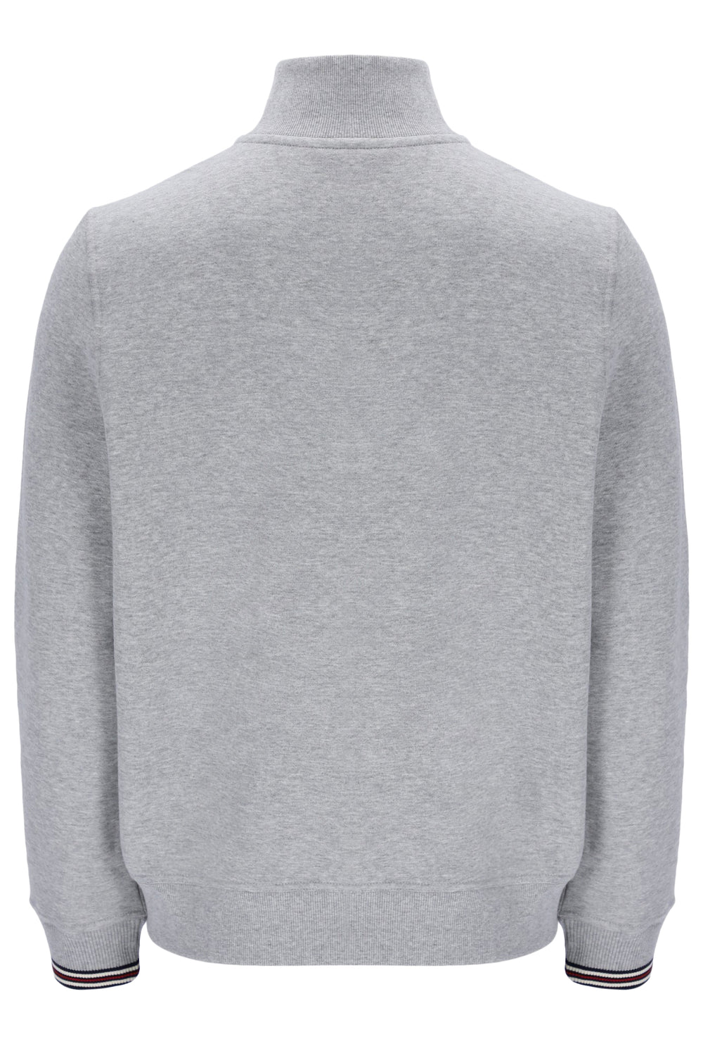 Grey Marl Ramy F-Box 1/4 Zip With Yarn Dye Cuff