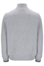Grey Marl Ramy F-Box 1/4 Zip With Yarn Dye Cuff
