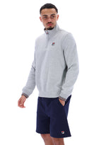 Grey Marl Ramy F-Box 1/4 Zip With Yarn Dye Cuff