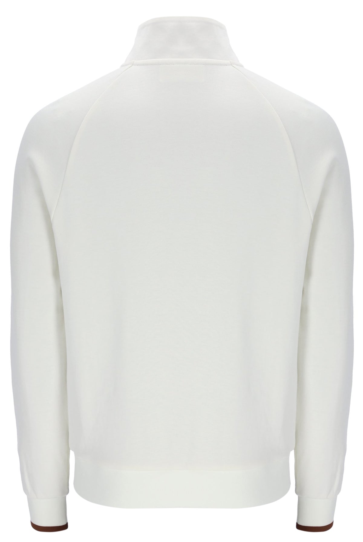 Displays the Gardenia 'FILA' branded Rolando 1/4 Zip Neck Sweatshirt