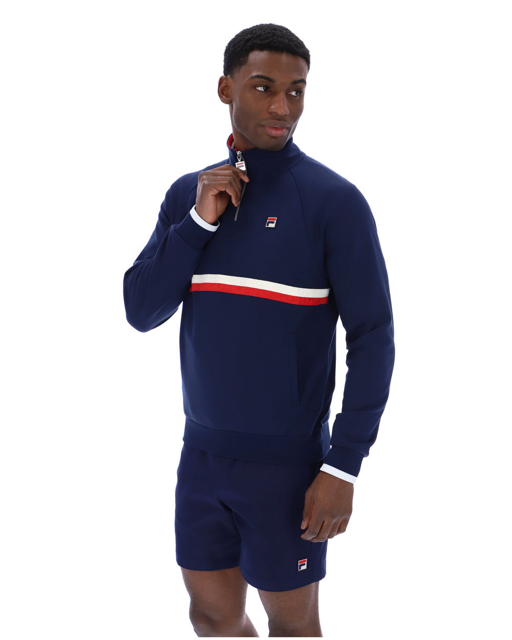 Fila Navy Rolando 1/4 Zip Neck Sweatshirt