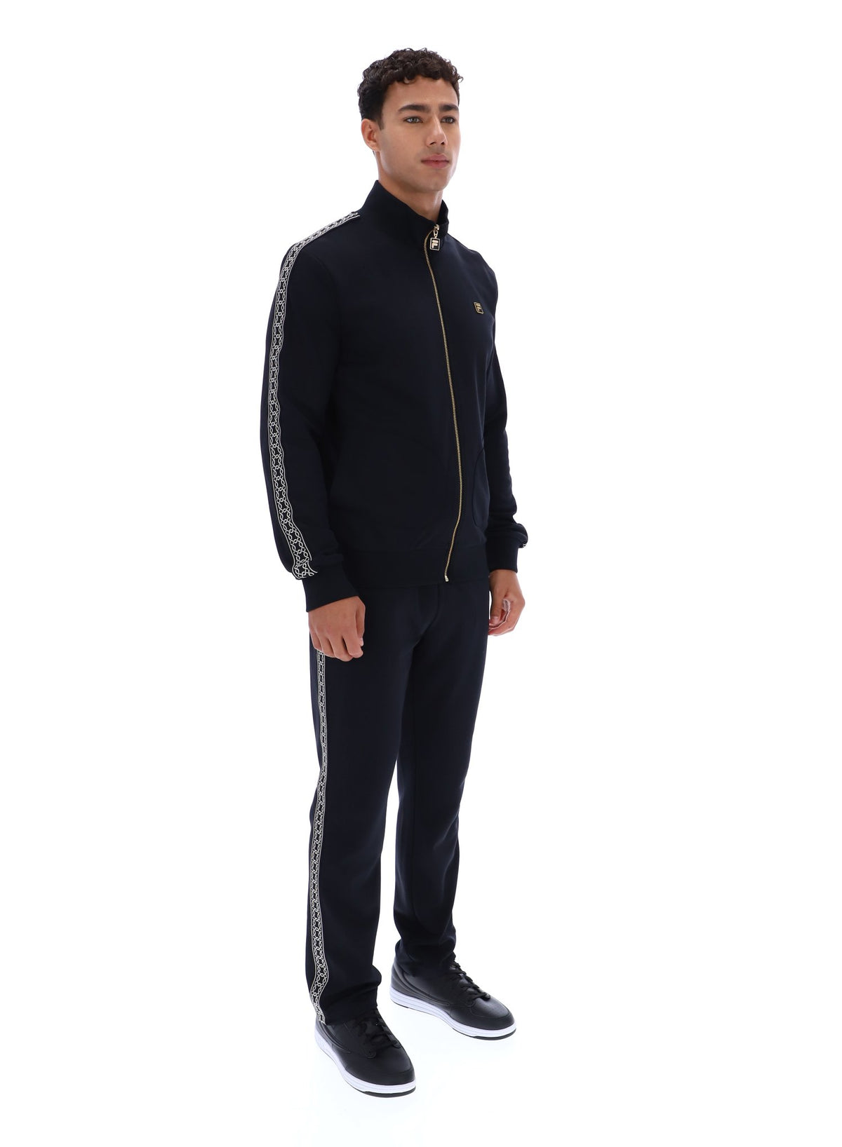 Black Roman Full Zip Jacket with Tape Detail