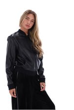Black Rumor Leatherette Bomber