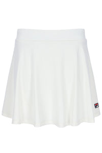 White skirt with a brand logo on a white background