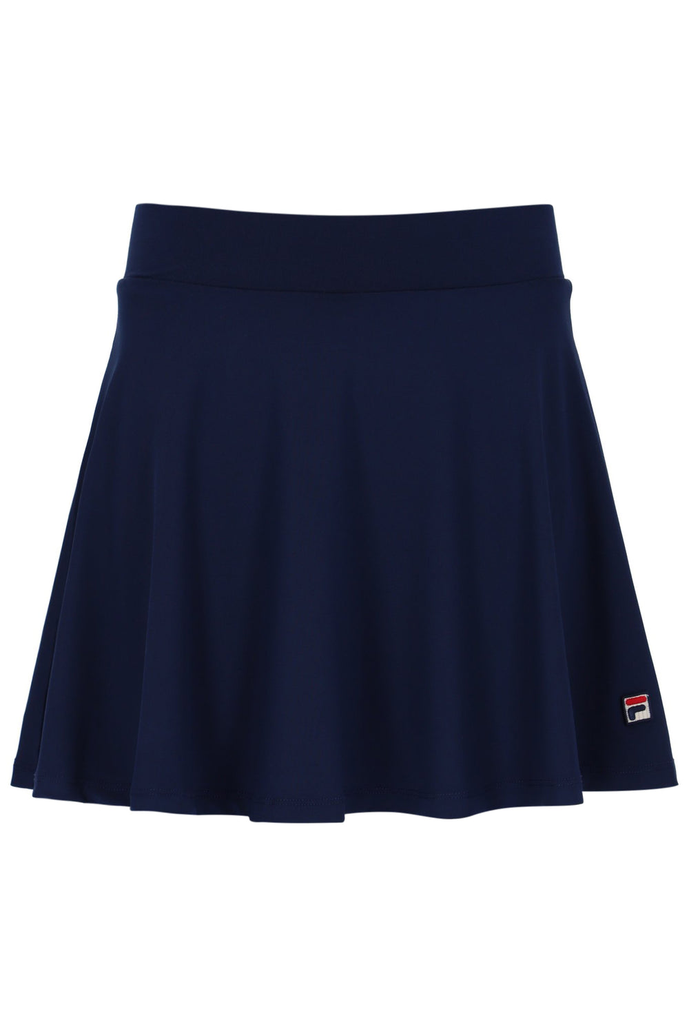 Navy blue skirt with a brand logo on a white background