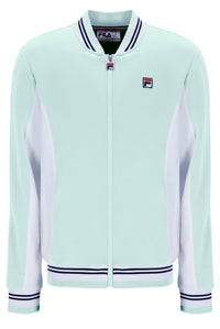 Light blue jacket with white sleeves and FILA logo on a white background