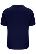 Navy blue t-shirt on a white background