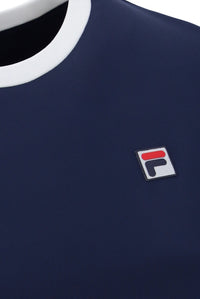 A navy blue FILA tennis t-shirt with cap sleeves and a small logo on the chest.