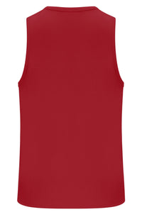 Red sleeveless shirt on a white background