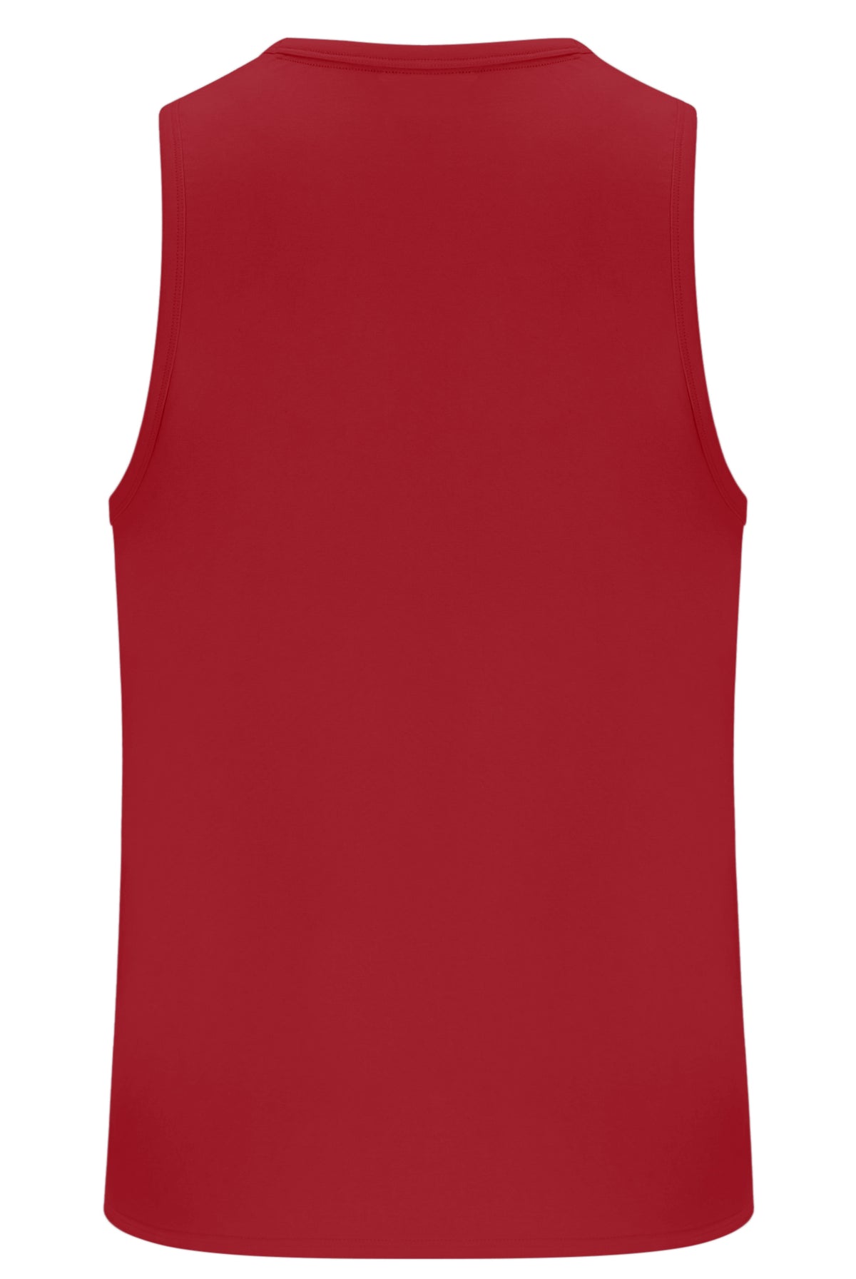 Red sleeveless shirt on a white background