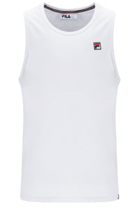 White tank top with Fila logo on a white background