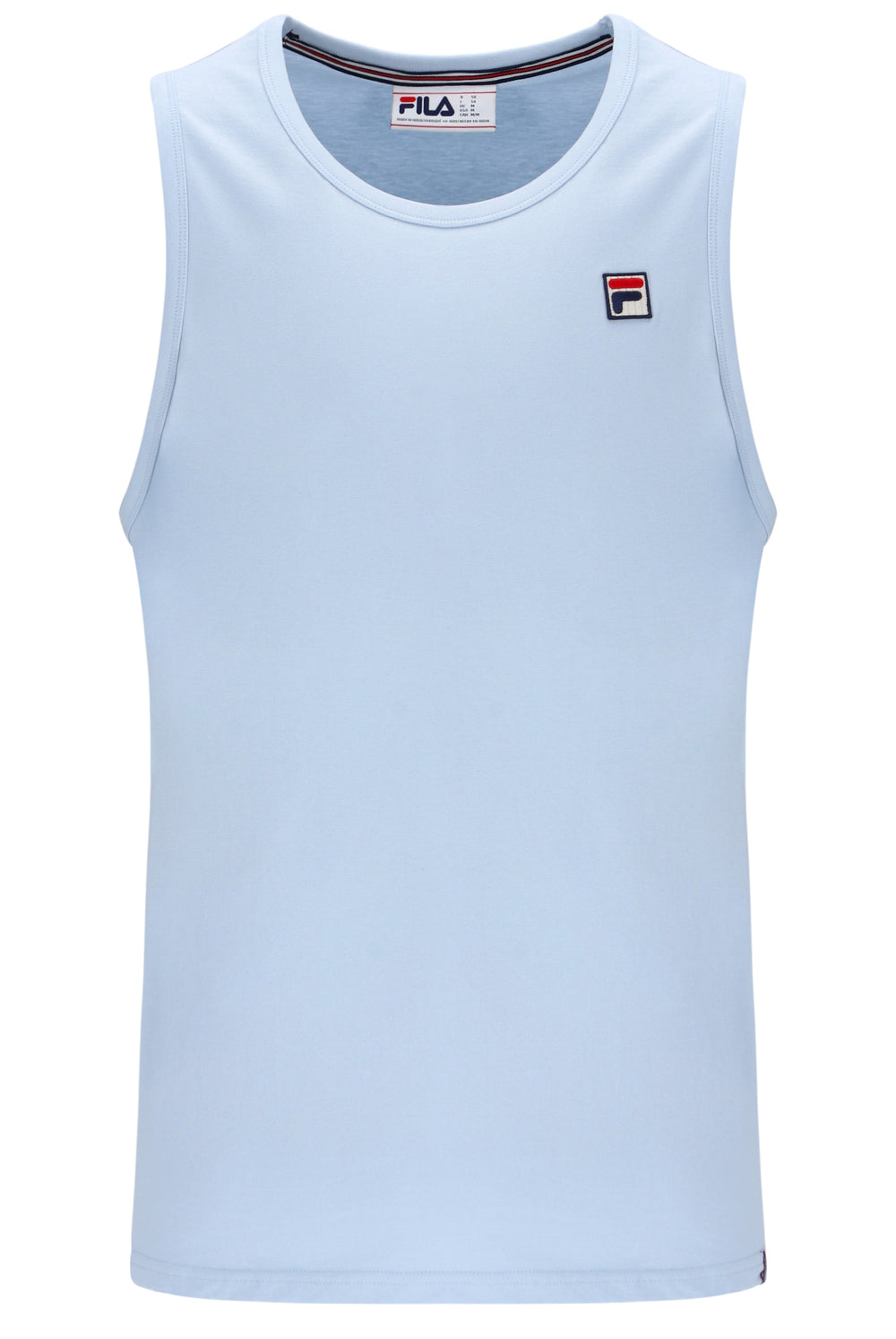Light blue tank top with Fila logo on a white background