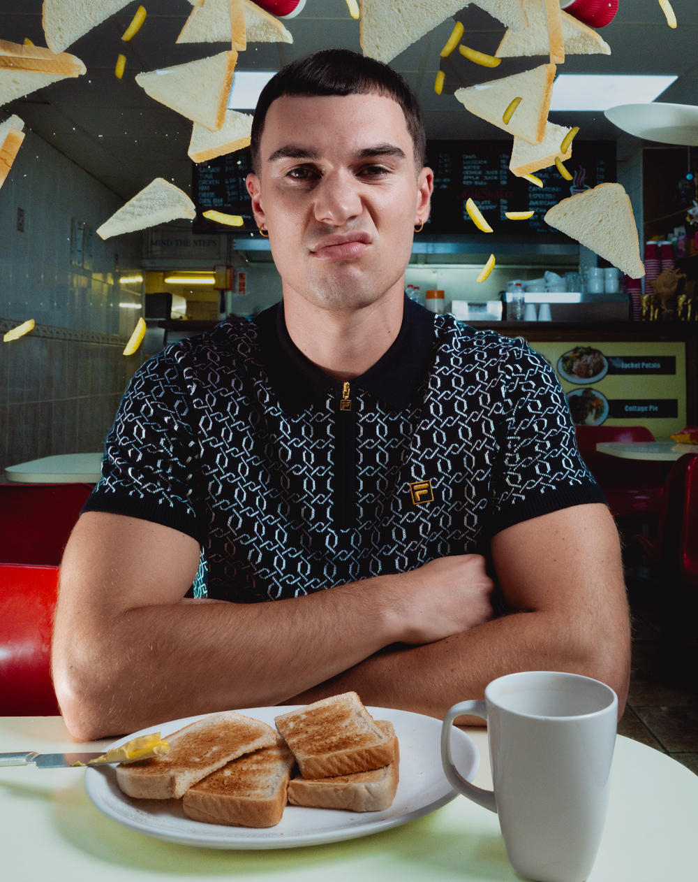 Jackson Jacquard Knit Zip Polo Shirt