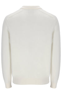Displays the Coconut Milk 'FILA' branded Teddy Knitted Shirt