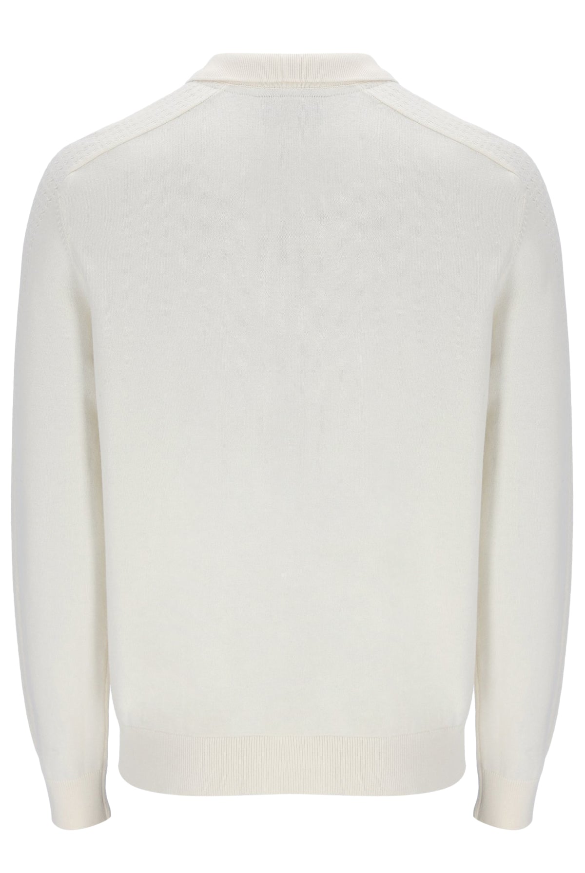 Displays the Coconut Milk 'FILA' branded Teddy Knitted Shirt