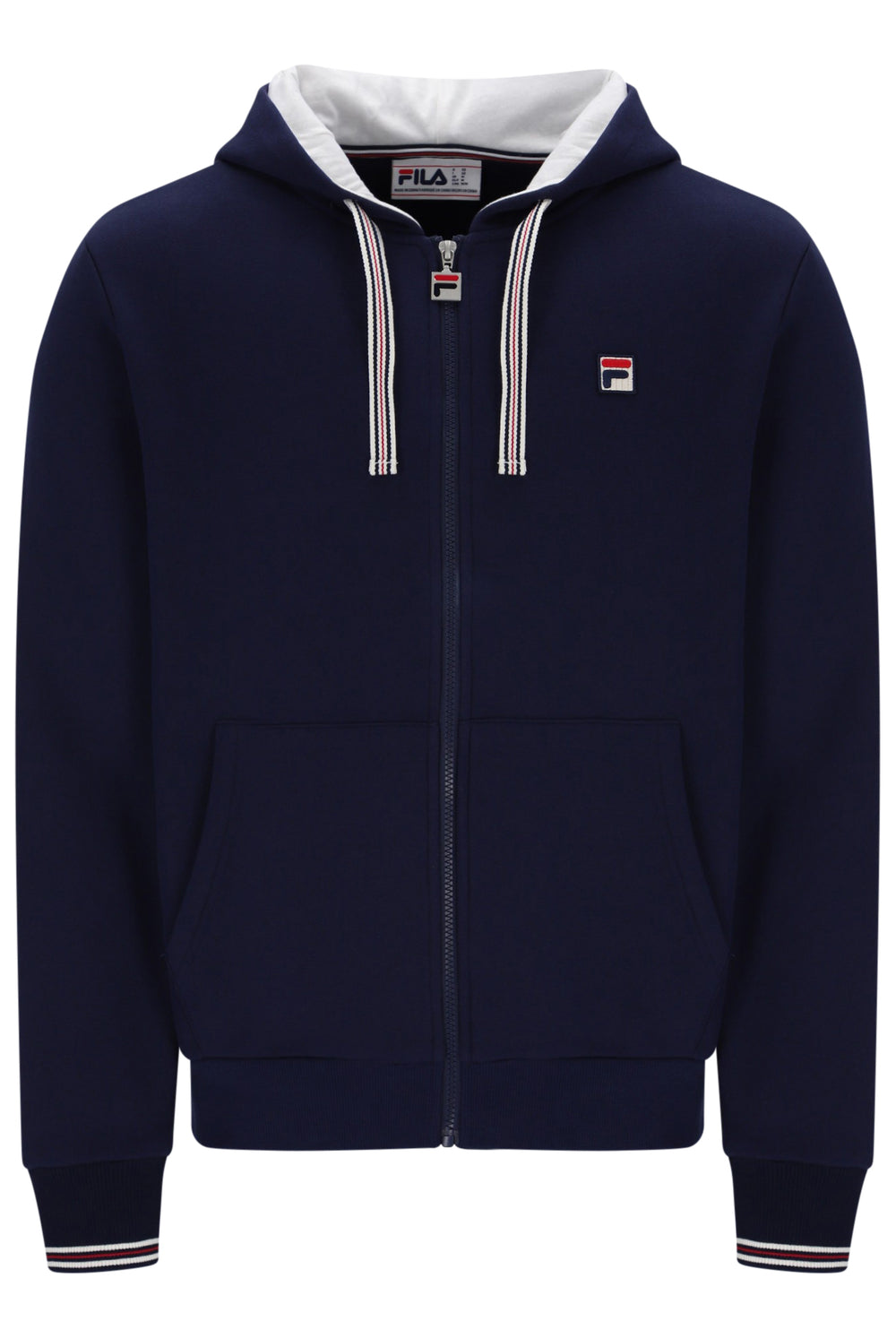 Displays Navy 'Fila' branded Gardenia Tenconi 2 Zip Thru Hoodie