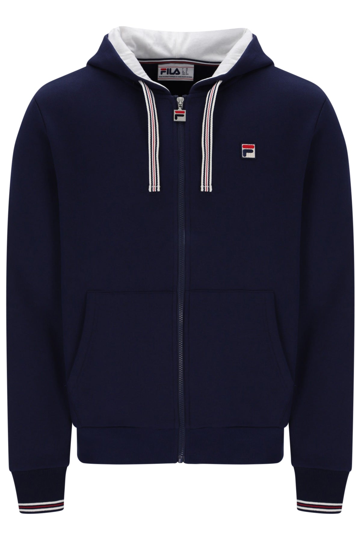 Displays Navy 'Fila' branded Gardenia Tenconi 2 Zip Thru Hoodie