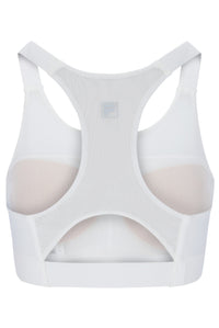 Displays the Off White 'FILA' branded Women’s Tennis Core Bra