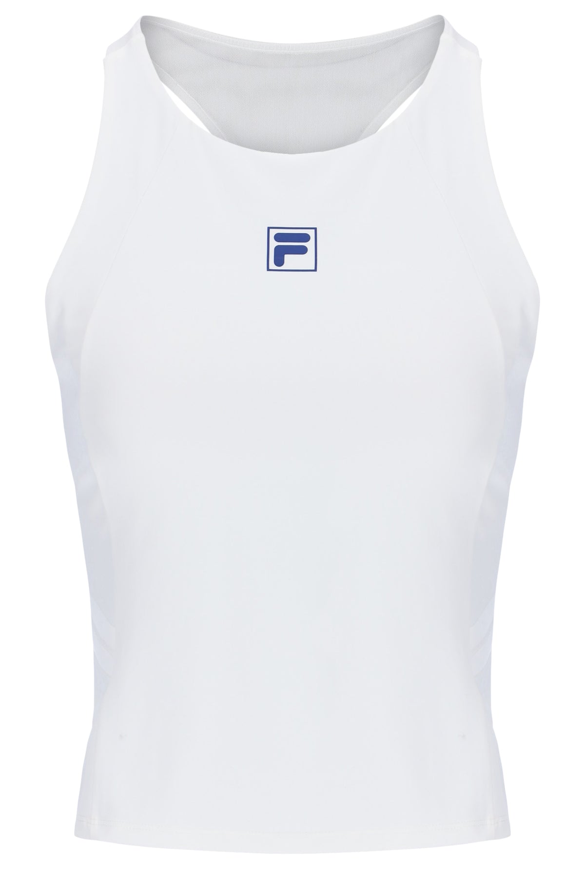 Displays the Off White 'FILA' Women’s Tennis Tank Top