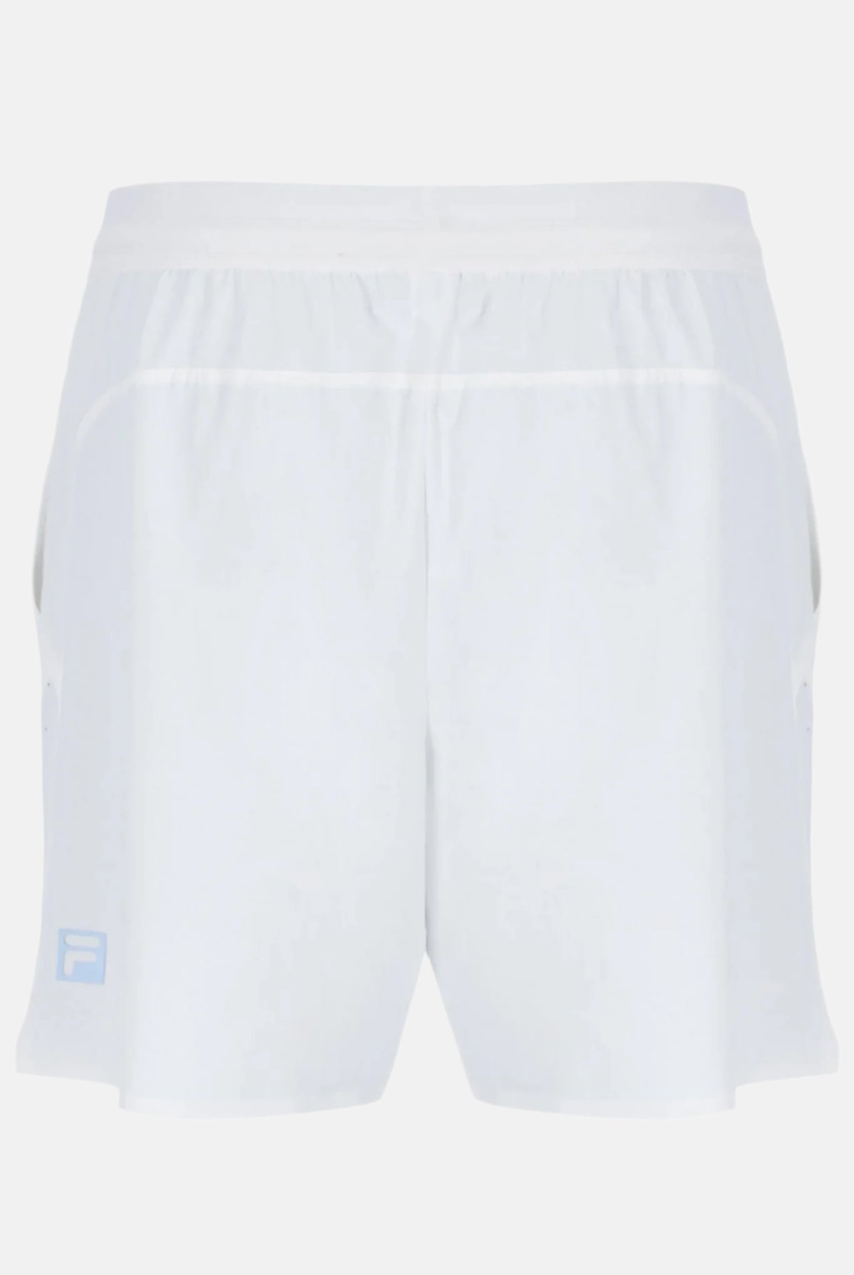 Displays the White 'FILA' branded Cross Court 7” Short